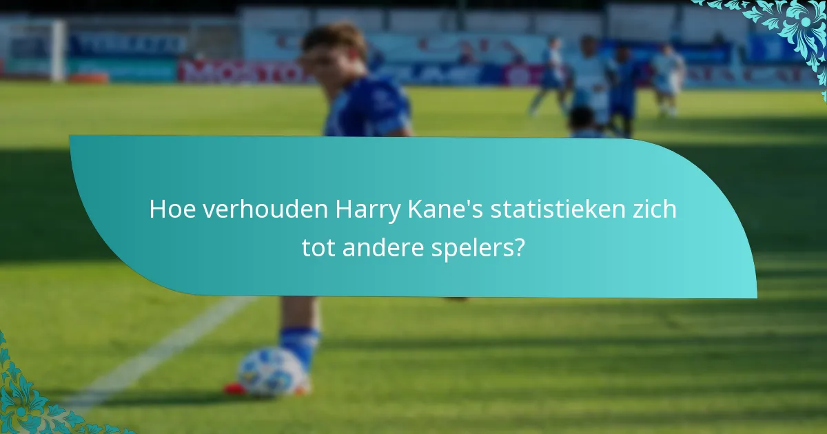 Hoe verhouden Harry Kane's statistieken zich tot andere spelers?