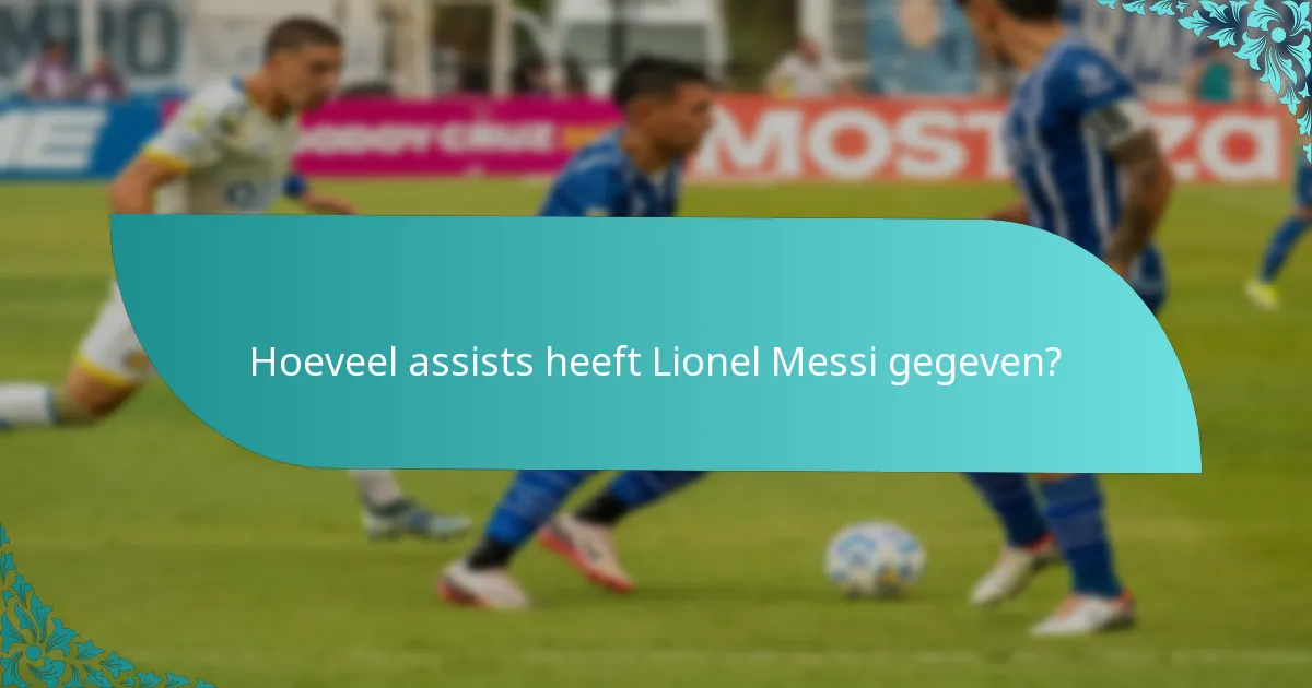 Hoeveel assists heeft Lionel Messi gegeven?