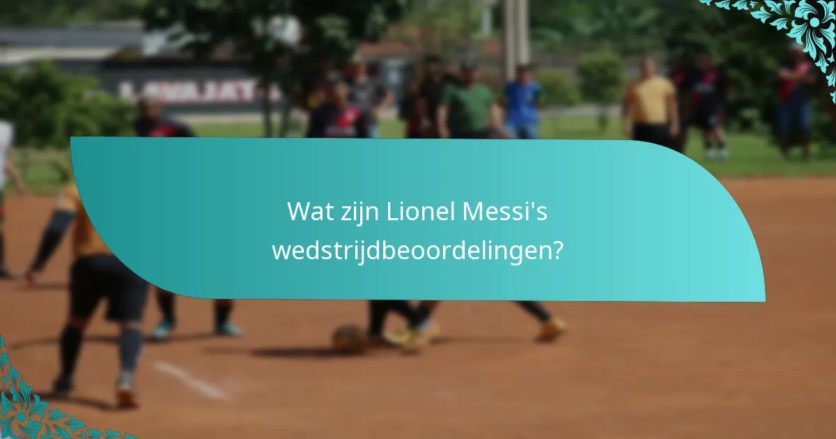 Wat zijn Lionel Messi's wedstrijdbeoordelingen?